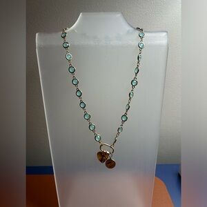 Blue Beaded charm necklace